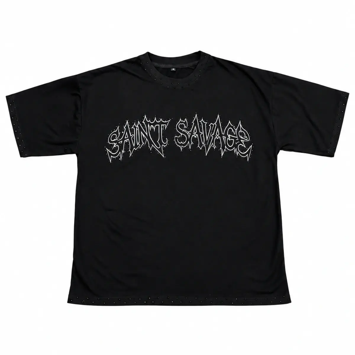 Camiseta negra SAVAGE SAINT vista frontal